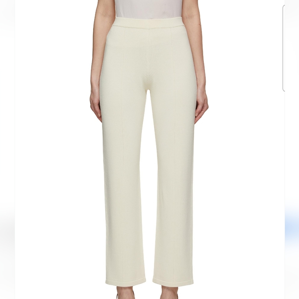 St John Elegant Cream Knit Women's Pants Size 6